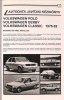 Volkswagen Polo, Derby, Classic - 1976-92-ig benzines és dízel modellek.  Karbantartás, javítás. Autodata javítási kézikönyv.