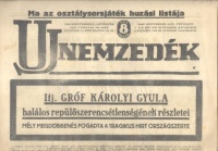Uj nemzedék, 1942. szept. 3. - Ifj. gróf Károlyi Gyula halálos repülőszerencsétlenségének részletei.
