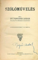 PETTENKOFFER Sándor : Szőlőművelés