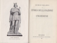 Balanyi, Giorgio : Storia della Nazione Ungherese