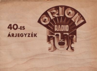 Orion Radio 40-es árjegyzék
