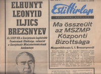 Esti Hírlap - Elhunyt Leonyid Iljics Brezsnyev. 1982. november 11., csütörtök