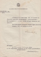M. Kir. Belügyminiszter  454.007/1941/XVII. számú értesítője dr. Barabás Zoltán részére 