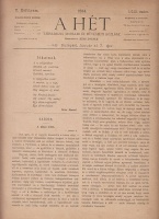 A Hét - Politikai és irodalmi szemle. Szerkeszti Kiss József. V. Évfolyam. 1894.