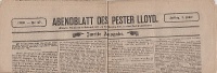 Abendblatt des Pester Lloyd. 1889. Feber 1. Freitag, - Zweite Ausgabe.