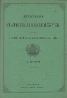 Hivatalos Statistikai Közlemények. V. évf. I–V. füzet.