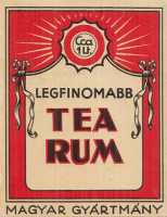 Legfinomabb Tea Rum - Magyar Gyártmány (Italcímke)