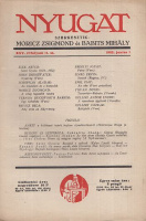 Móricz Zsigmond - Babits Mihály (szerk.) : Nyugat XXV. évfolyam 11. sz. 1932. június 1.