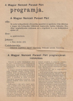 A Magyar Nemzeti Paraszt Párt programja