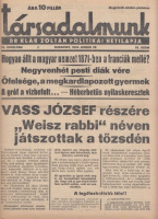 TÁRSADALMUNK. Dr. Klár Zoltán politikai hetilapja. 1934. jun.29.  - Vass József részére 