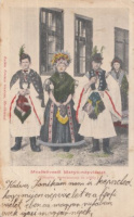 Mezőkövesdi matyó népviselet - Vőlegény, menyasszony és vőfély (1901.)