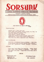 Várkonyi Nándor (szerk.) : Sorsunk - A Janus Pannonius Társaság folyóirata. 1944. szeptember