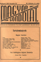Balogh István (szerk.) : Magyar Gondolat III. évfolyam, 12.szám.