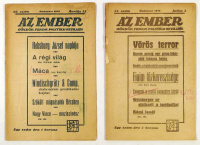 Az Ember - Göndör Ferenc politikai hetilapja. 29., 35. sz. 1919. ápr. 15., júl. 3.