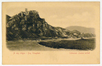 Sztrecsnó, Sztrecsény, Strecno; Sztrecsnó vára a Vág mentén a Vágvölgyben - Zsolna mellett (1905)