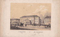 Alt, Rudolf - Sandmann, (Franz Xaver) : A Szinháztere Pesten / Der Theaterplatz  [Lithographia]