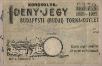 Korcsolya-idény-jegy 1921-1922. 