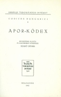 Szabó Dénes (szerk.) : Apor -Kódex