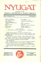 Móricz Zsigmond - Babits Mihály (szerk.) : Nyugat XXIV. évfolyam 7. sz. 1931. április 1.