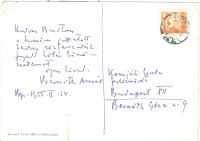 Bernáth Aurél : kézzel írt képeslapja Komjáti (Wanyerka) Gyulának