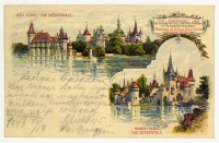 Budapest - Milleniumi lap. (1896) - Az ezredéves orsz. kiállítás történelmi főcsoportjának épületei.
