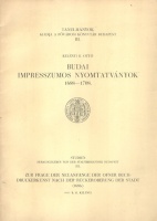 Kelényi B. Ottó : Budai impresszumos nyomtatványok 1688-1708