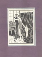 Sassy Attila (1880 - 1967) : Erotikus nyomat [Csókolózó pár a függöny előtt]