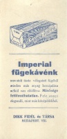 Imperial fügekávénk – Dikk Fidél és Társa, Budapest.