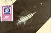268. [Vénusz rakéta. Mars rakéta.] [Emléklapok magyar alkalmi bélyeggel és postai bélyegzővel.] [Kézzel festett sokszorosított fotók.]<br><br>[Venus rocket. Mars rocket.] [Memorial cards with Hungarian special stamp and postmark.]<br><br>Luna 9. [NDK képe