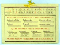 A RICHTER Gedeon Vegyészeti Gyár R. T. 1942. évi asztali könyöklő havi naptára