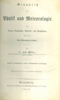 Müller, Joh. : Grundriß der Physik und Meteorologie