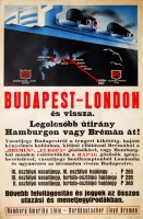 207. Budapest-London és vissza. Legolcsóbb útirány Hamburgon vagy Brémán át! [plakát]<br><br>[Budapest-London and backwards. The cheapest route through Hamburg or Bremen!] [lithographic poster] : 