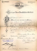 269. Erste k.k. priv. Donau-Dampfschiffarth-Gesellschaft. [fejléces levélpapír]<br><br>[official letter with letterhead from the First Imperial and Royal Steamboat Company, Austro-Hungarian Monarchy] : 