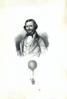 356. [Ismeretlen férfi léghajóval]. [litográfia]<br><br>[Unknown man with a hot-air balloon]. [lithograph] : 
