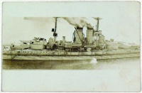Osztrák-magyar csatahajó fedélzete ágyúkkal, 1917.
